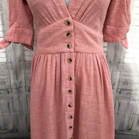 Free People Love Of My Life Pink Button Dress XS - Picture 6 of 9